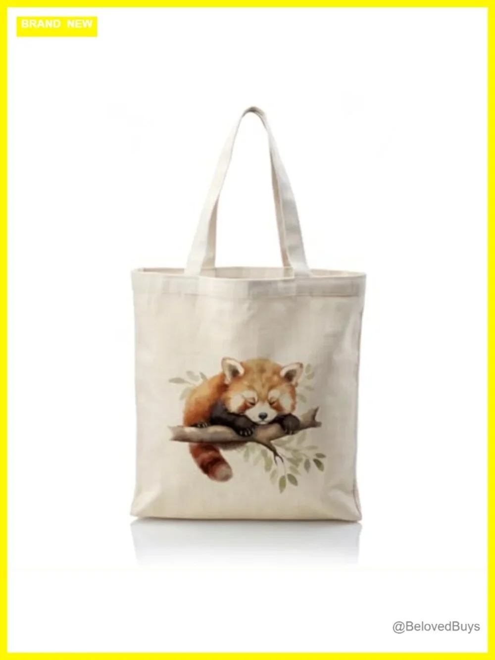 Red Panda Tote Bag, Cute Canvas Tote for Women, Reusable Grocery Shopping Bag